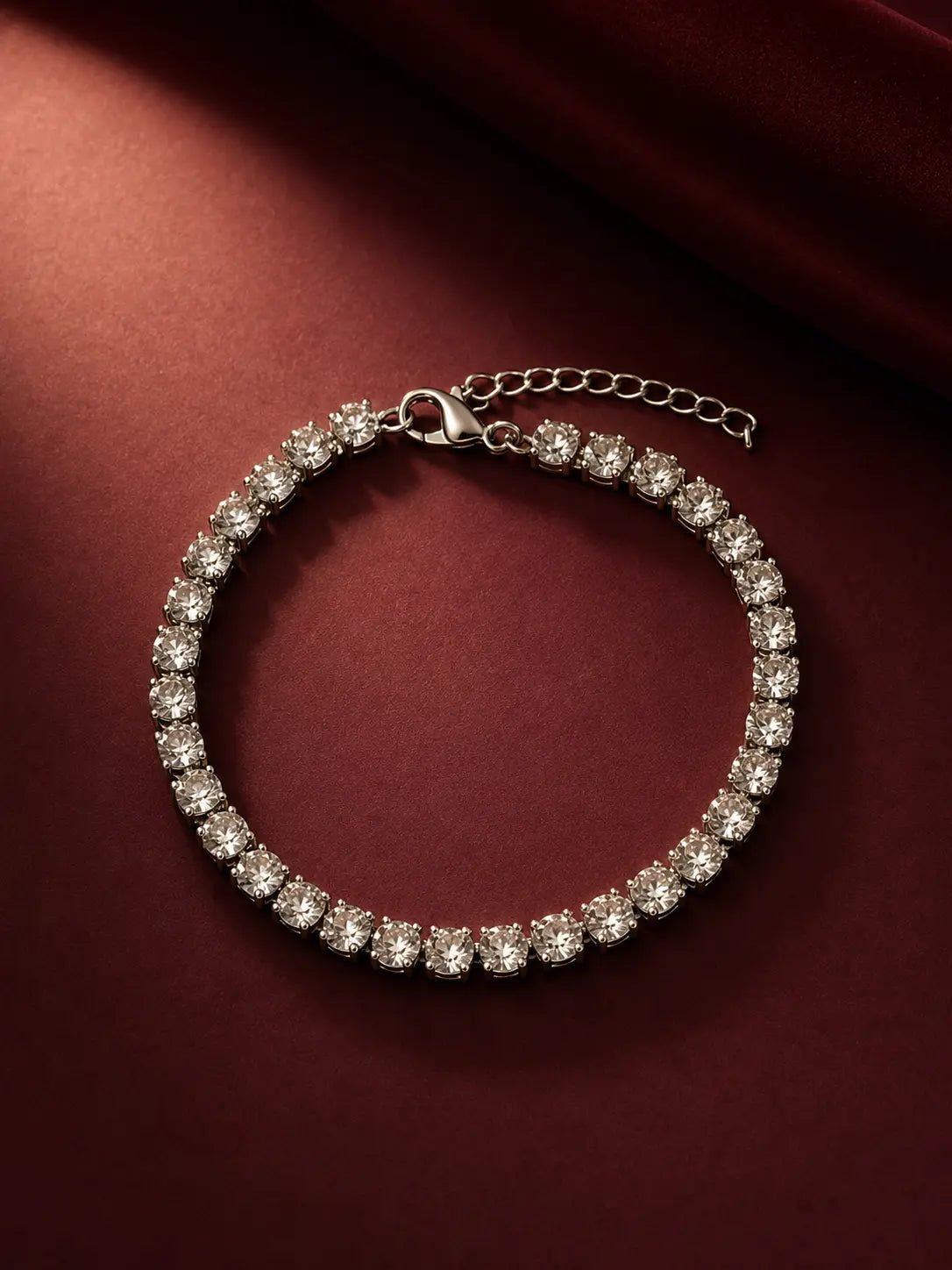 Celeste Silver Crystal Tennis Bracelet