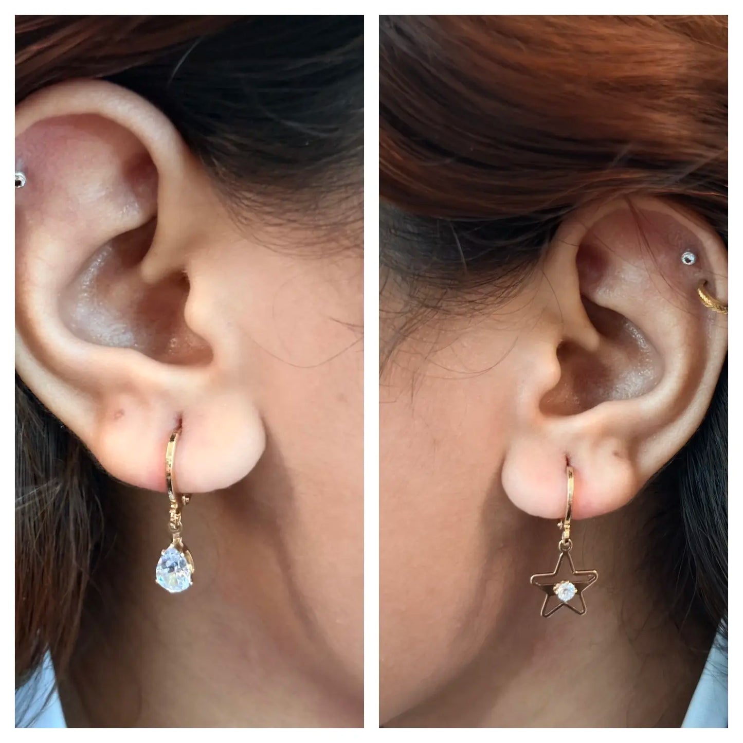 Celestial Star & Teardrop Dual Identity Earrings