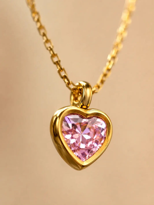 Amora Pink Heart Necklace