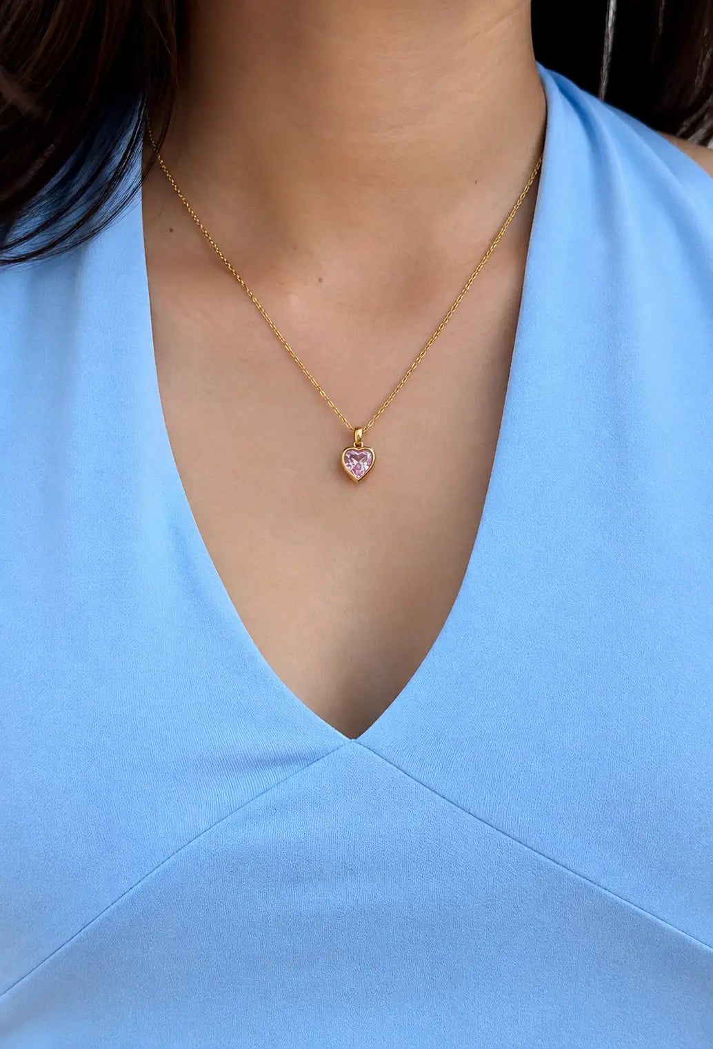 Amora Pink Heart Necklace