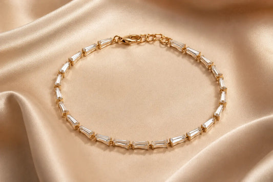 Aurelia Gold Baguette Crystal Bracelet