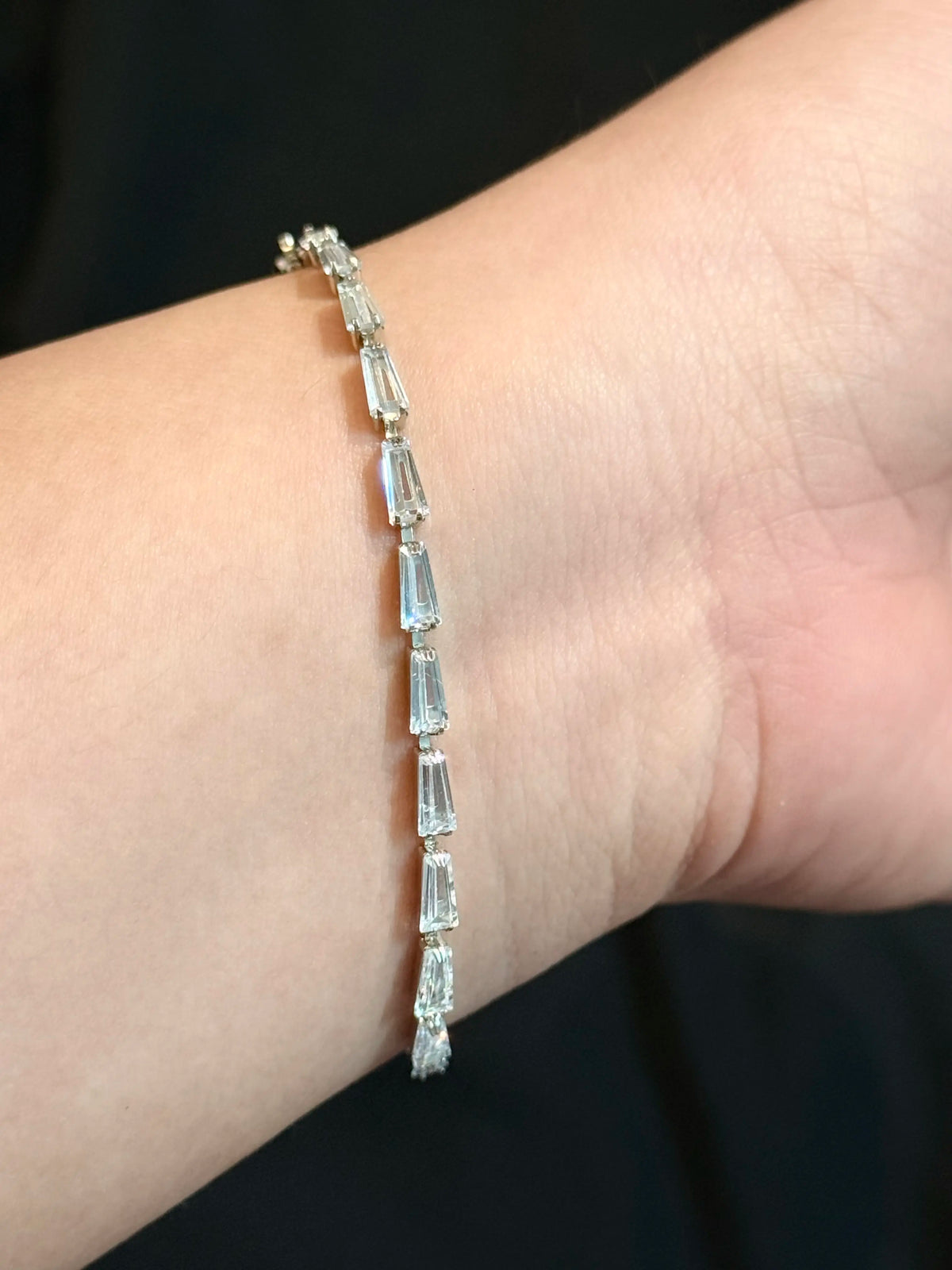 Aurelia Silver Baguette Crystal Bracelet