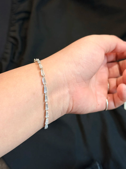 Aurelia Silver Baguette Crystal Bracelet