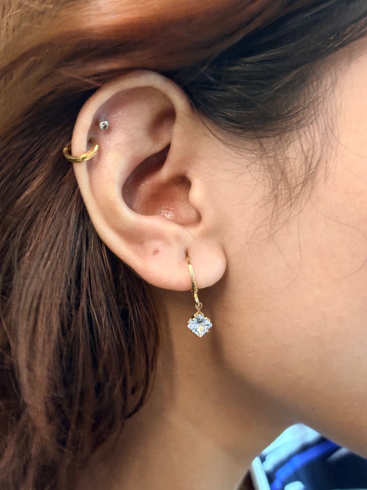 Aurora Crystal Square Drop Earrings