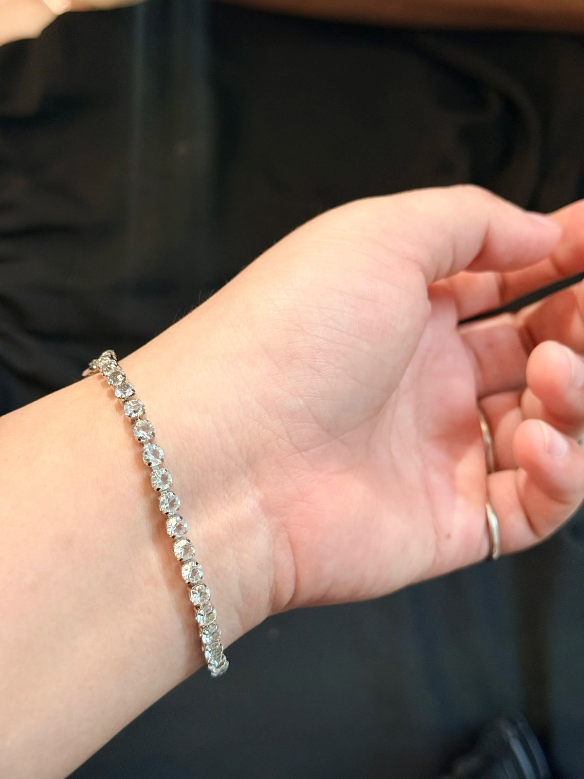 Celeste Silver Crystal Tennis Bracelet