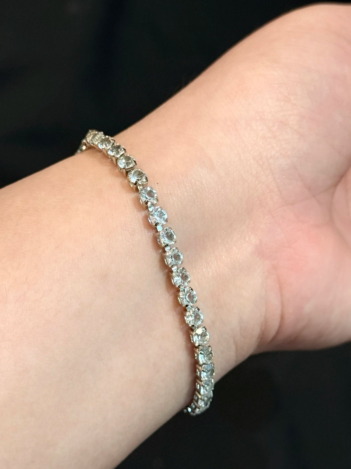 Celeste Silver Crystal Tennis Bracelet