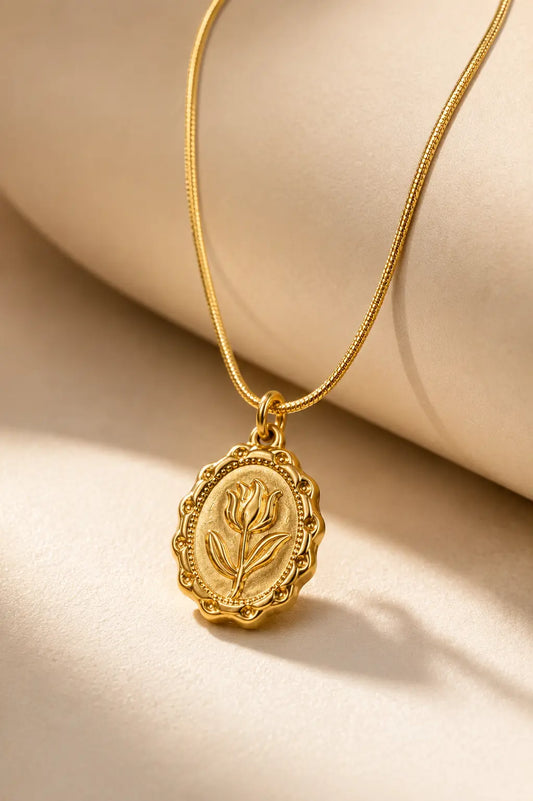 Elegant Cozy Gold Pendant | 18K Gold Plated Anti Tarnish | High Grade Stainless Steel