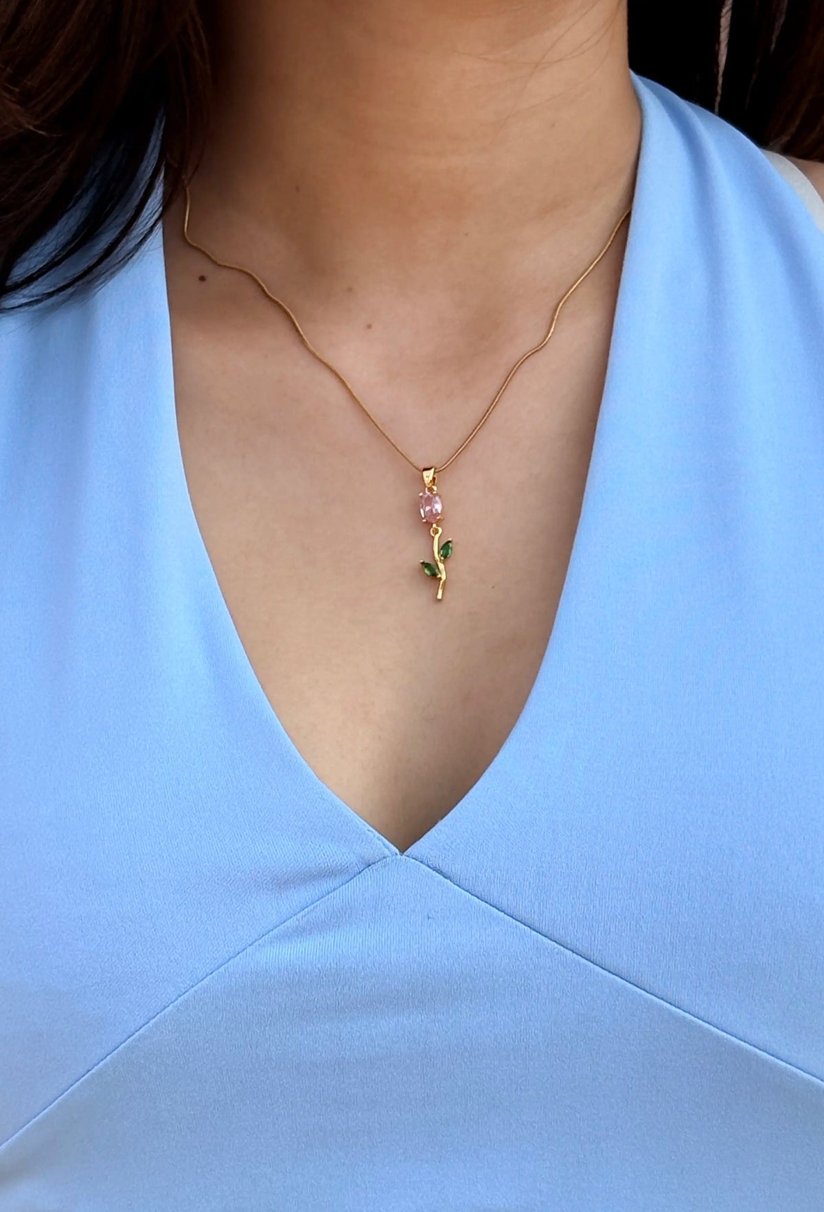 Emerald Vine Pendant Necklace