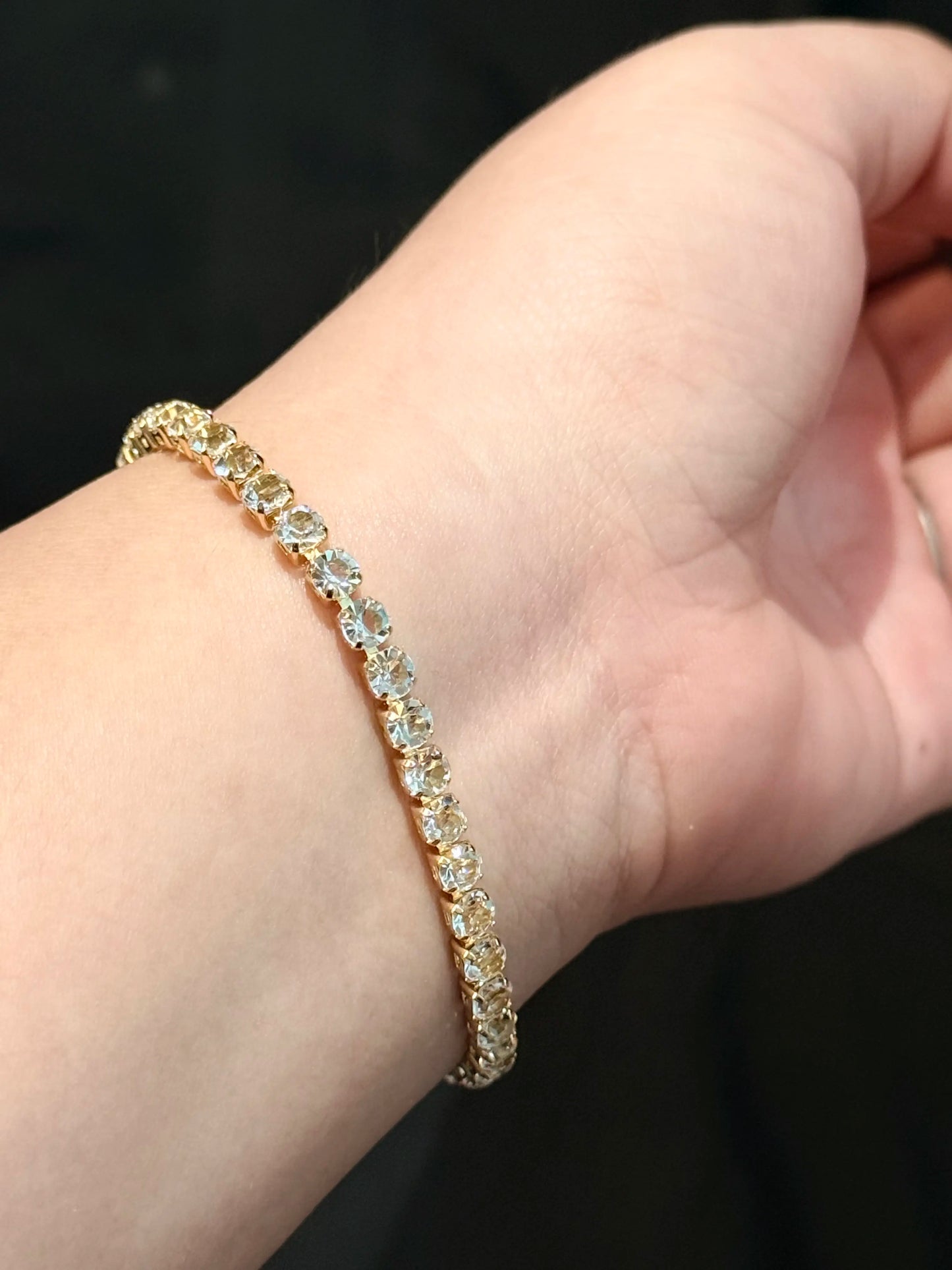 Gold Celeste Crystal Tennis Bracelet