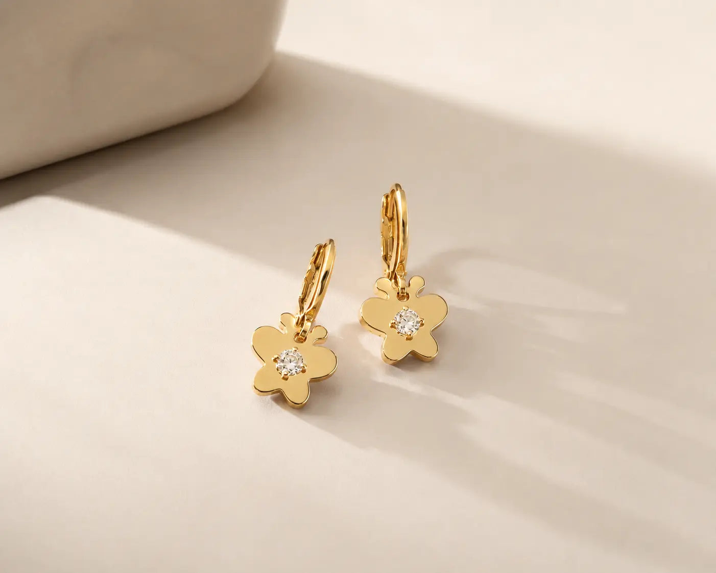 Golden Butterfly Crystal Earrings