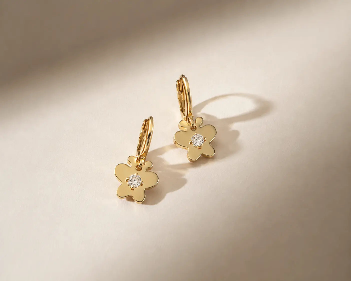 Golden Butterfly Crystal Earrings