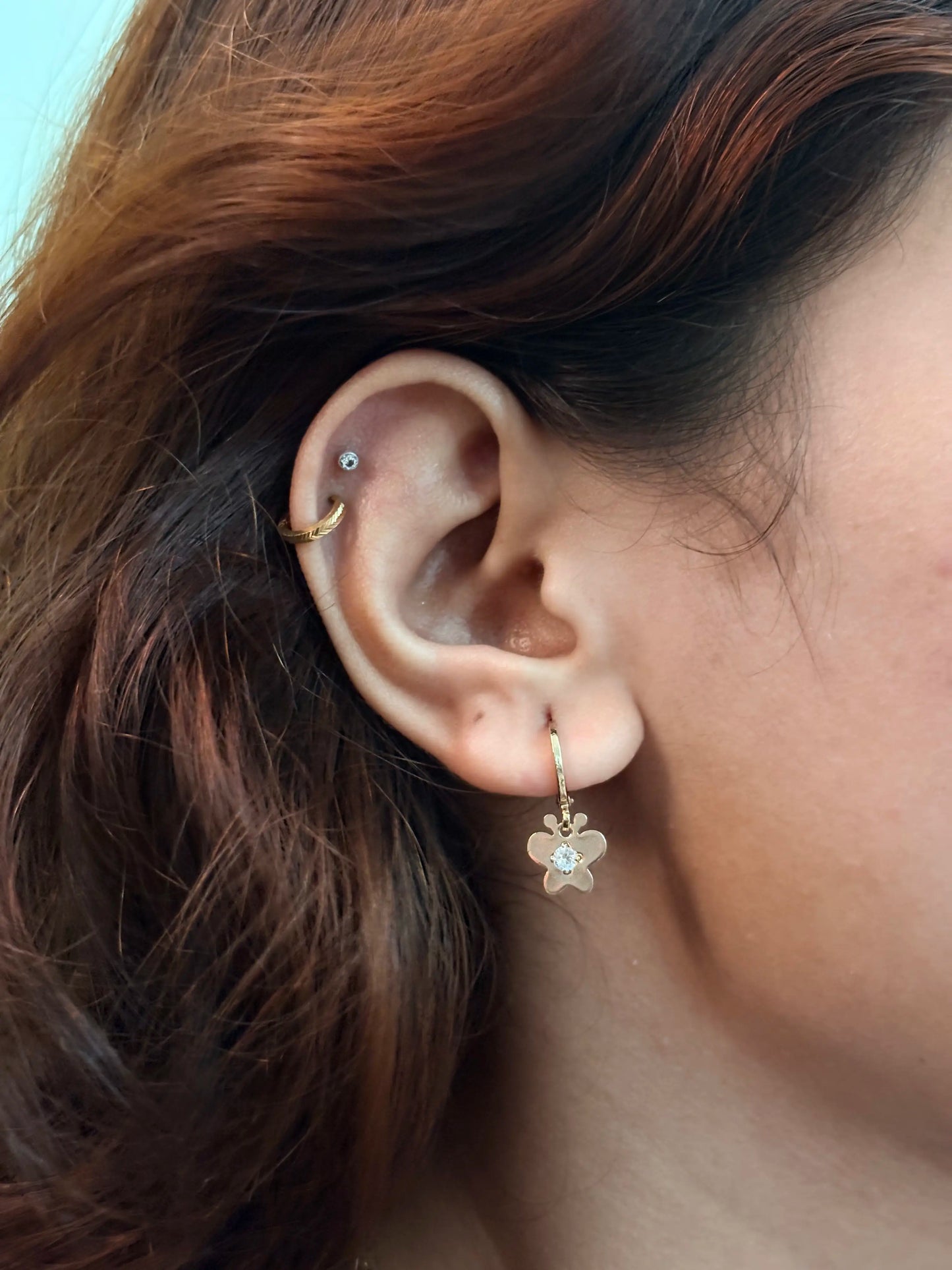 Golden Butterfly Crystal Earrings