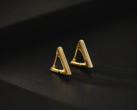 Sculpted Triangle Hoop Earrings