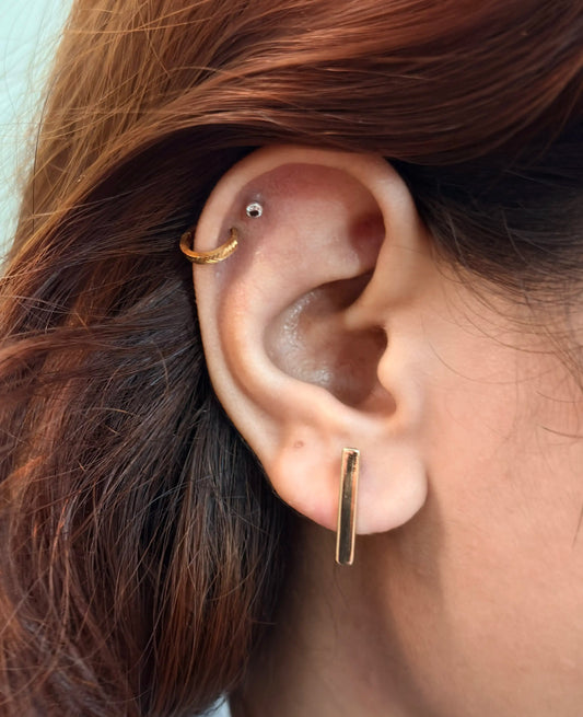 Sculpted Triangle Hoop Earrings