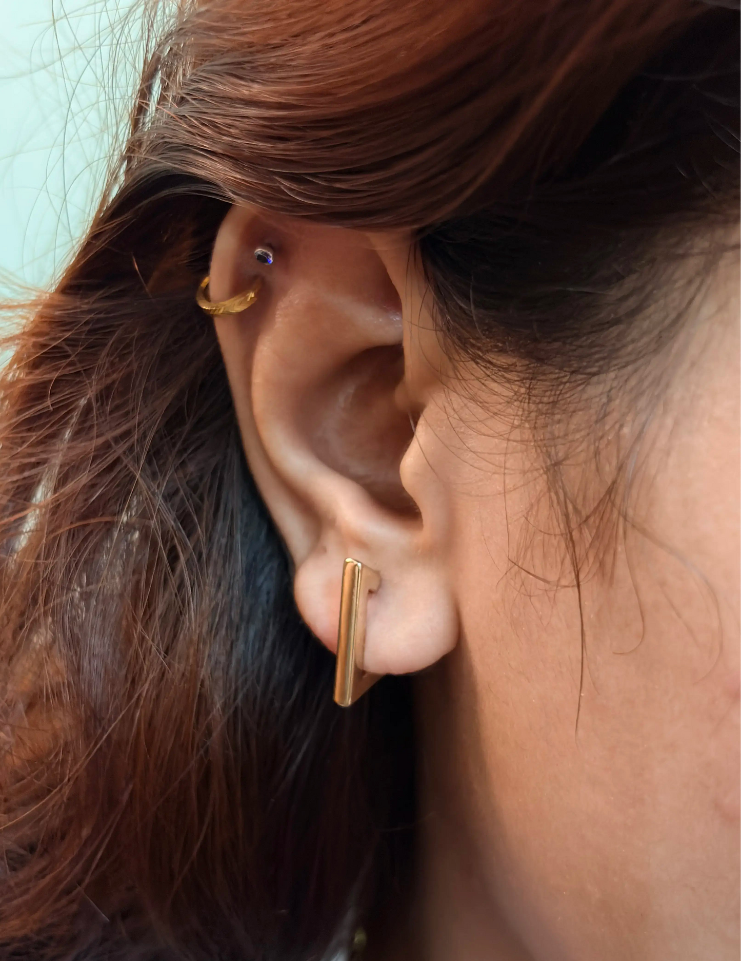 Sculpted Triangle Hoop Earrings